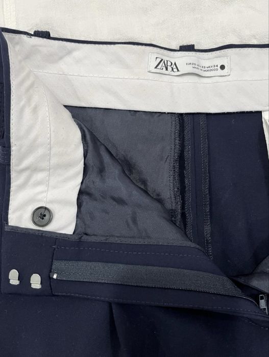 Темно синие брюки-zara