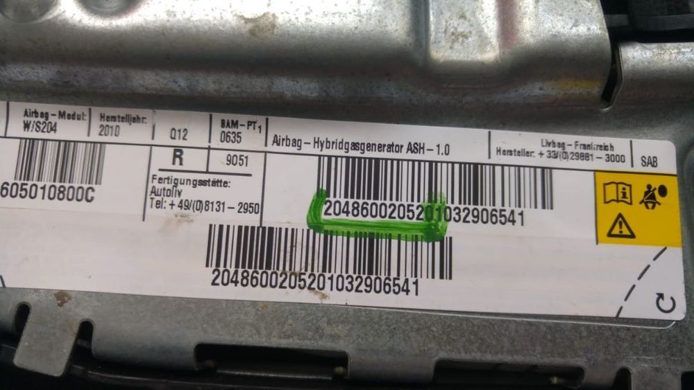 Airbag lateral dreapta fata mercedes c-class w204 break 20486002052