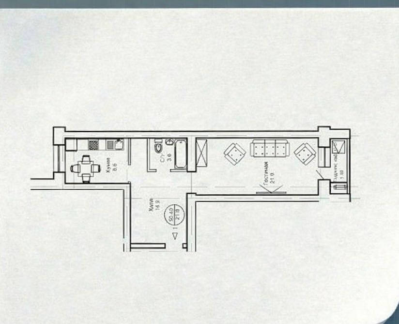 Срочно продам 1 ком распашонку 50,5 кв м