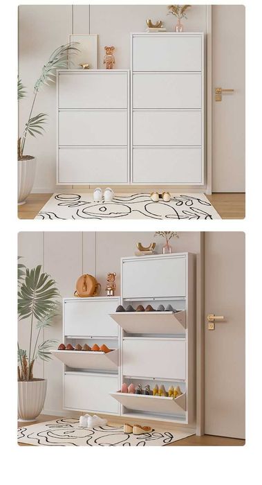 Металлический шкаф для обуви, глубина 15 см, без острых углов