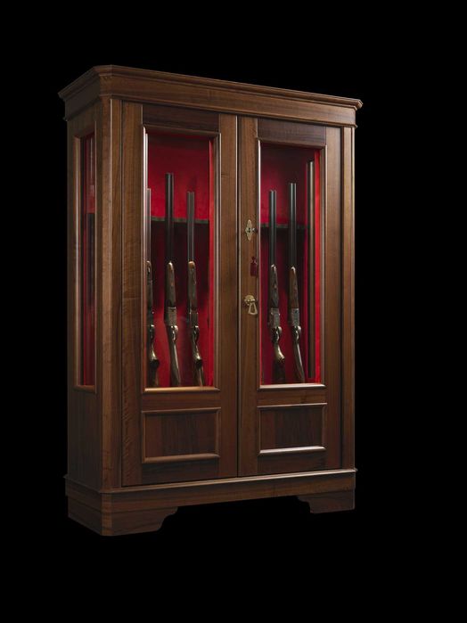 Dulap 20 arme cu vitrina, invelit in lemn masiv, Saphir