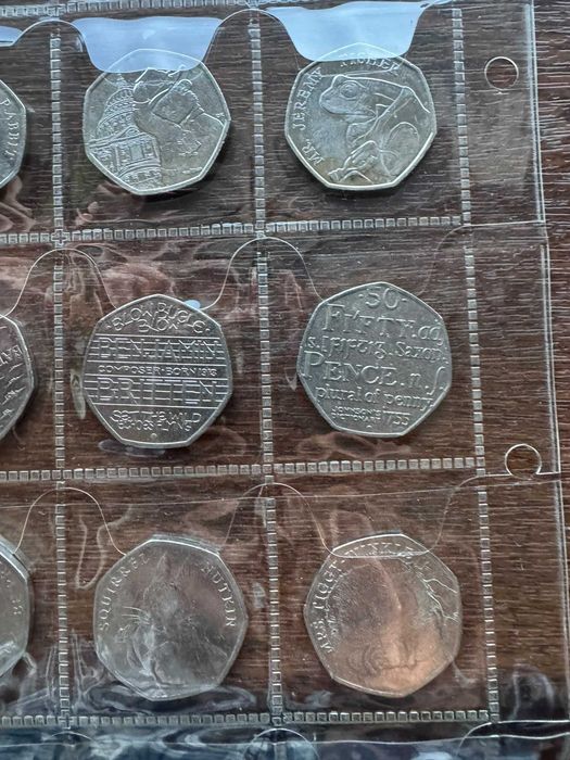 Colecție 20 monede britanice 50p – comemorative, olimpice, Beatrix Potter
