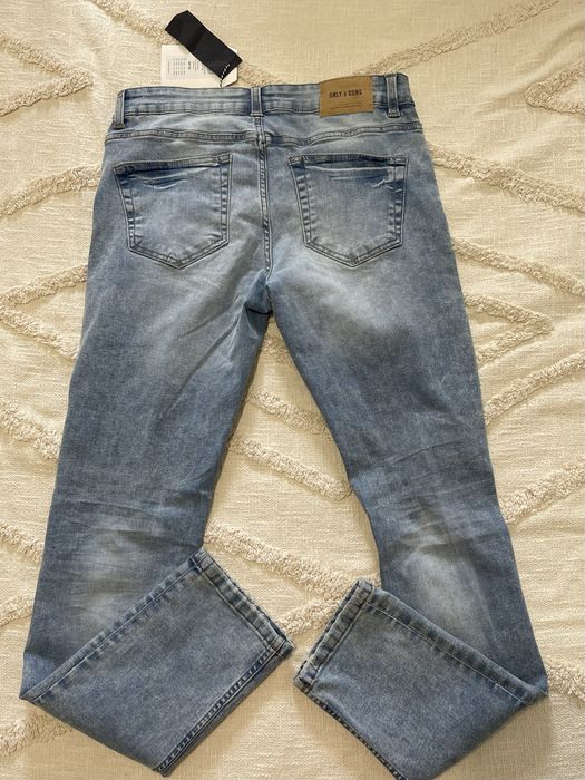 Blugi barbati Only & Sons, noi, cu eticheta