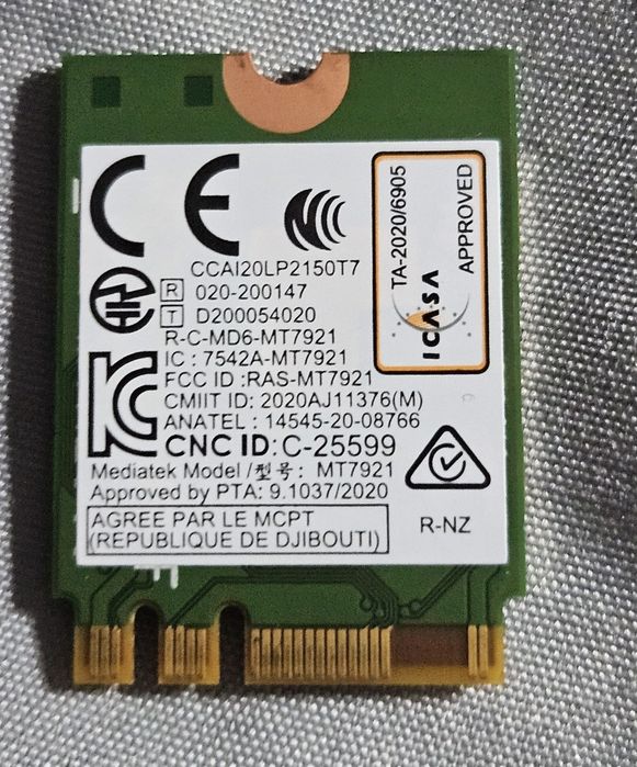 Placa wifi bluetooth mediatek mt7921