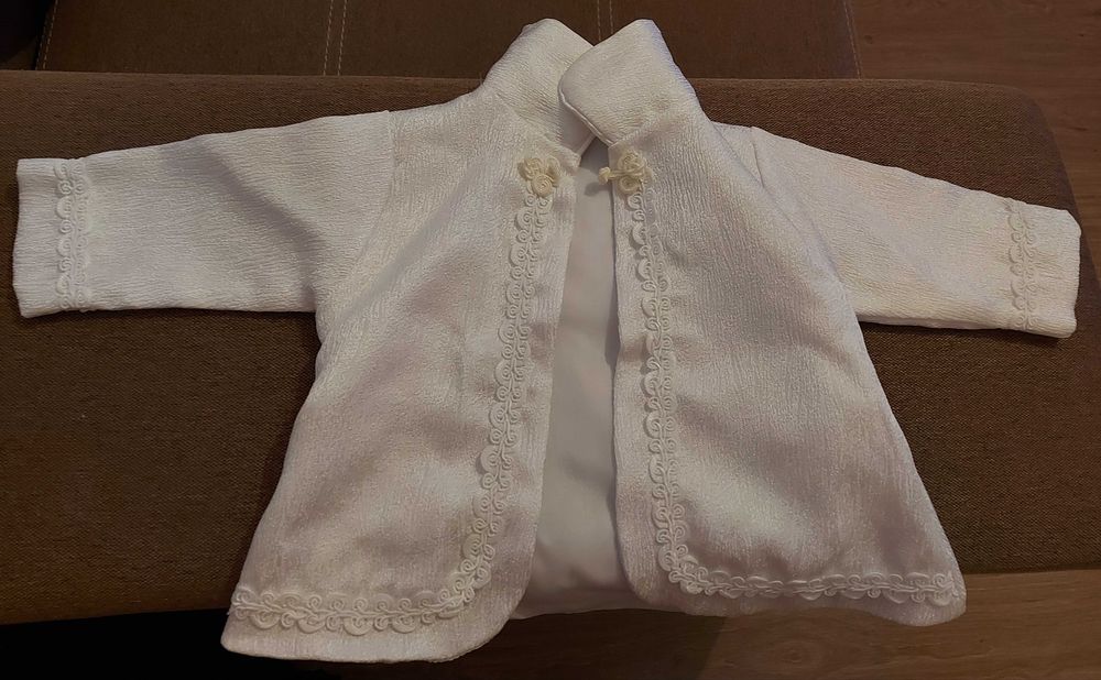 Ținută (noua) completa pt turtă/moț/botez: rochiță+bolero+palarie+jupă