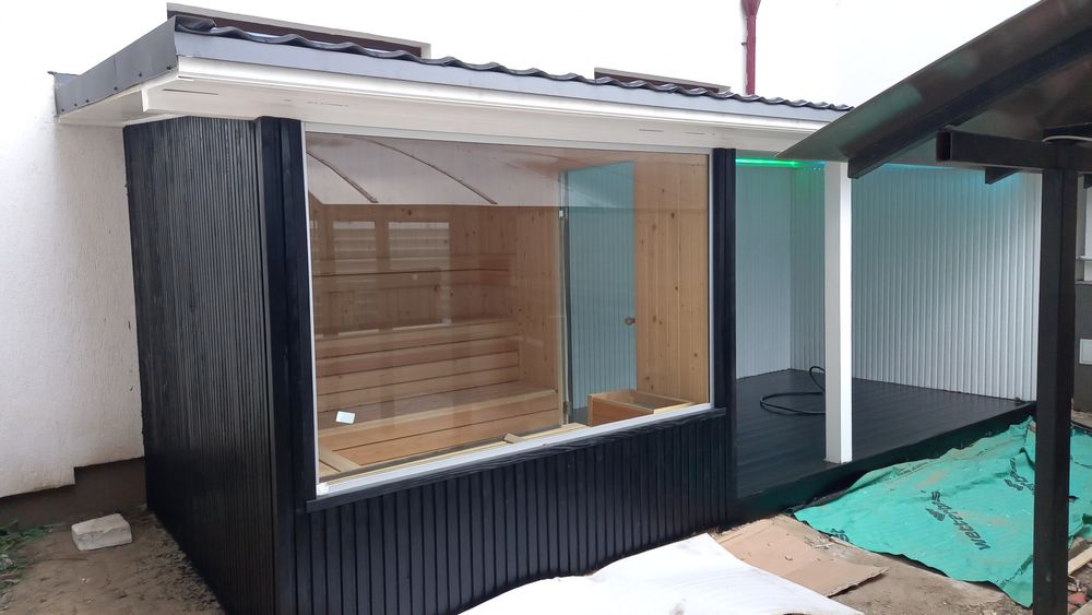 Terase lemn,Foișore,Pergole Carport,Riflaj sauna cu spațiu ciubar.