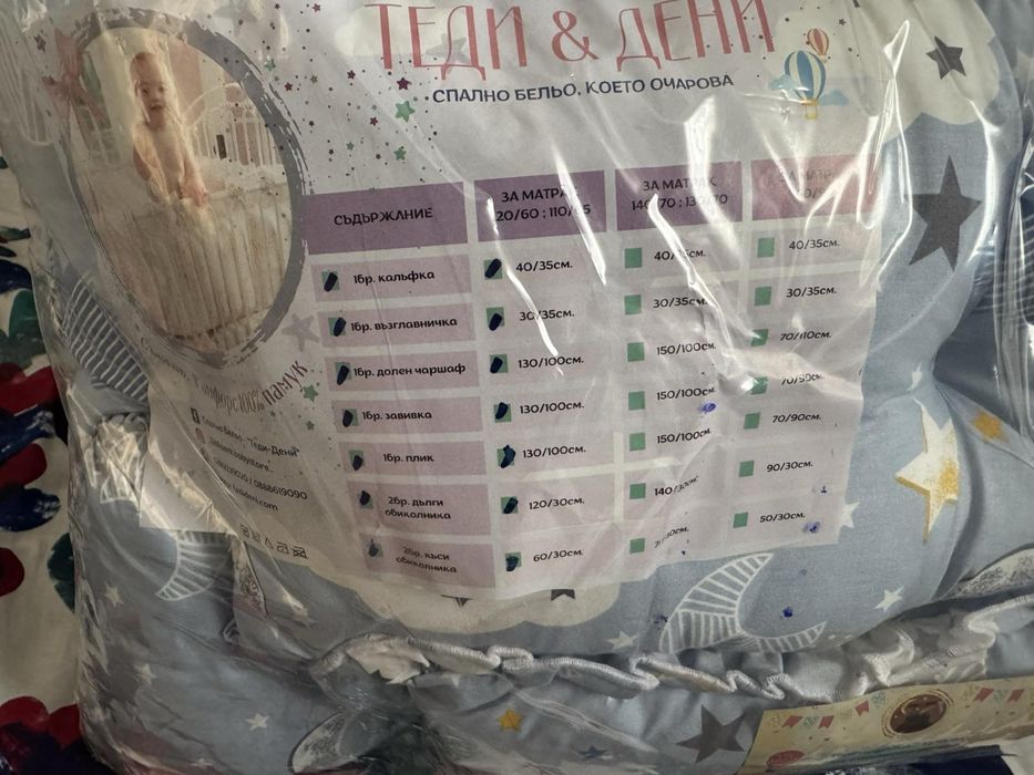 Нов бебшки комплект с обиколници