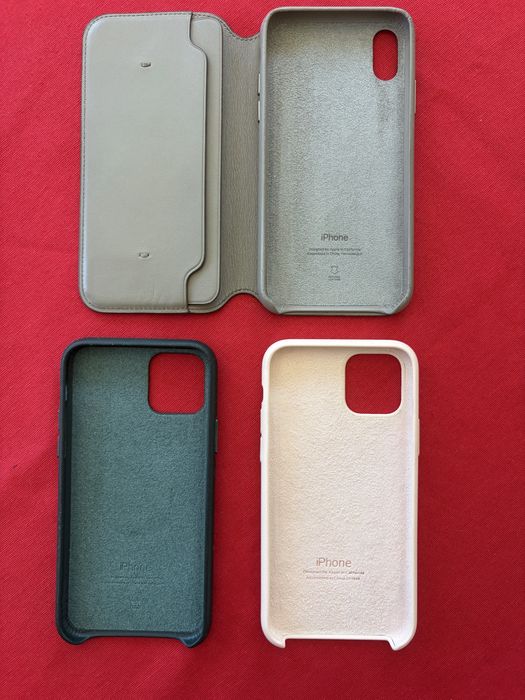 Set de 3 huse originale Apple pentru iPhone 11 Pro și iPhone X/XS, în stare foarte bună
