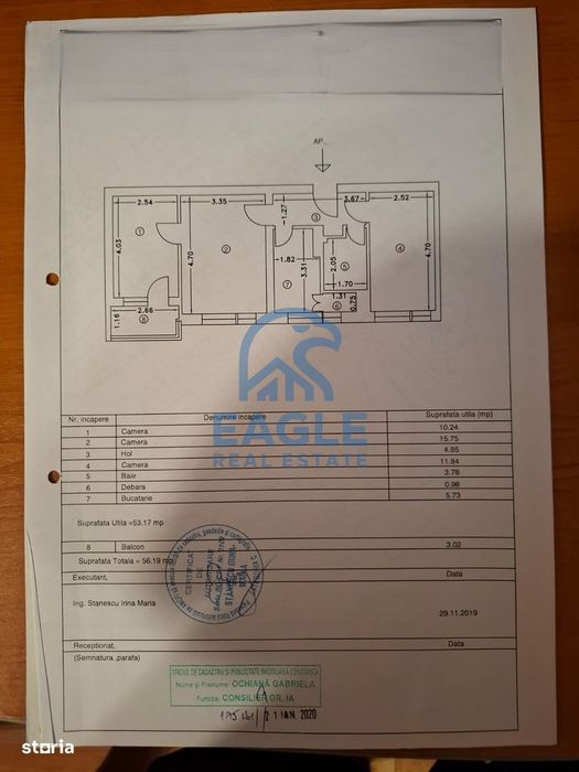 Comision 0% Centru - 3 Camere semidecomandat cu centrala etaj intermed
