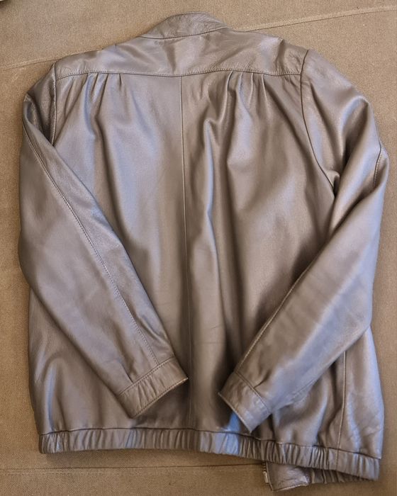 Geaca de piele naturala, culoare gri, marime S-M