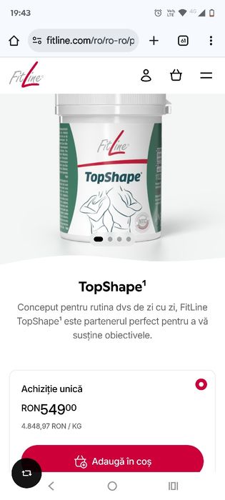 Vând TopShape de la Fitline, produs pentru slăbit.