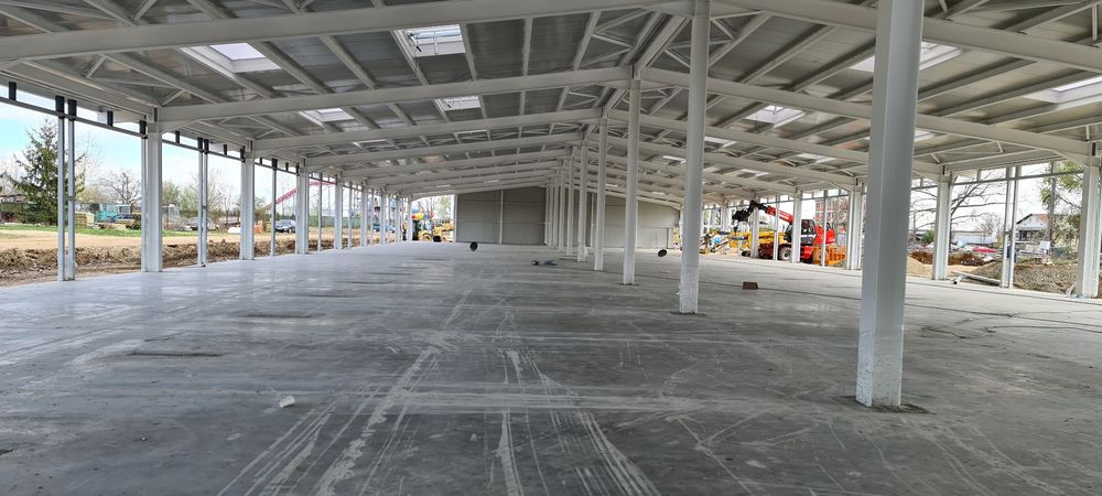 Sapa beton industrial cu Elicopter și Cuart, Placi beton, Fundatii