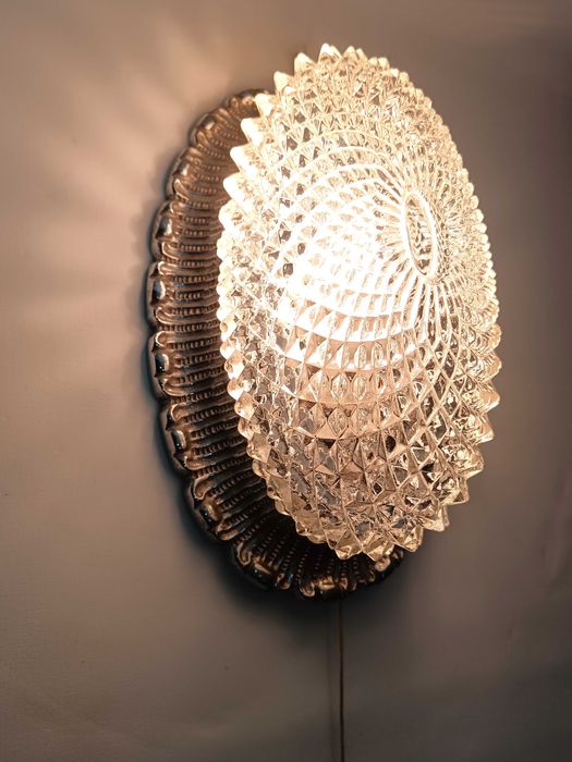 Aplică LIMBURG Art Deco, Mid-Century Modern, vintage, sticla ananas