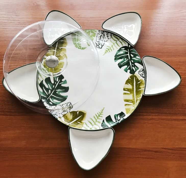 Комплект плато за сервиране с купички и капак LUSTER Colors - 7 части,