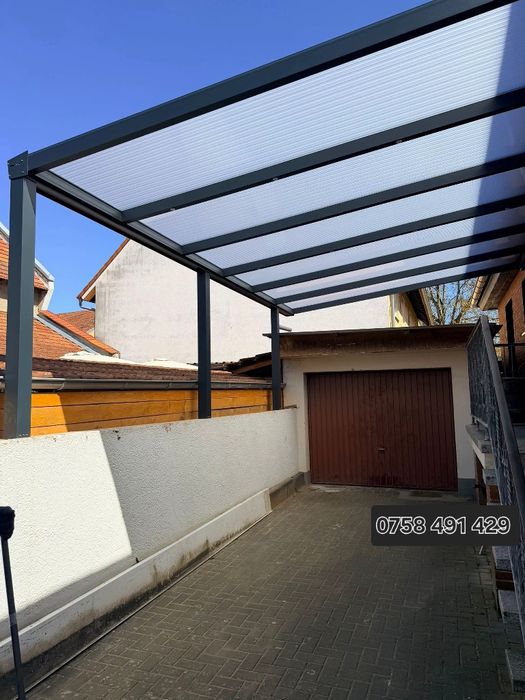 Terase aluminiu cu închideri din sticlă sau policarbonat