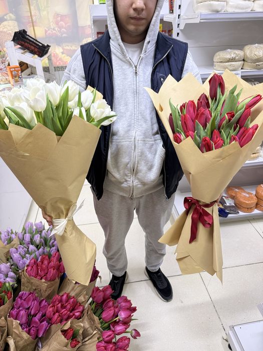 Свежие тюльпаны по 750 тг