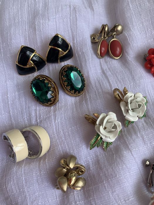 Винтажные клипсы и серьги