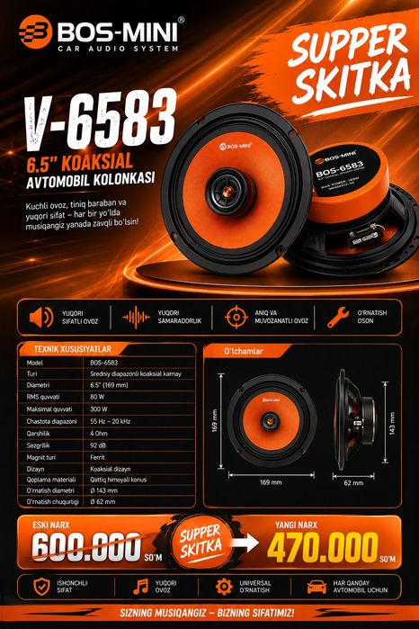 Kalonka BOS 6583 Estradniy Gentra Cobalt Nexi 3 Onix Tracker