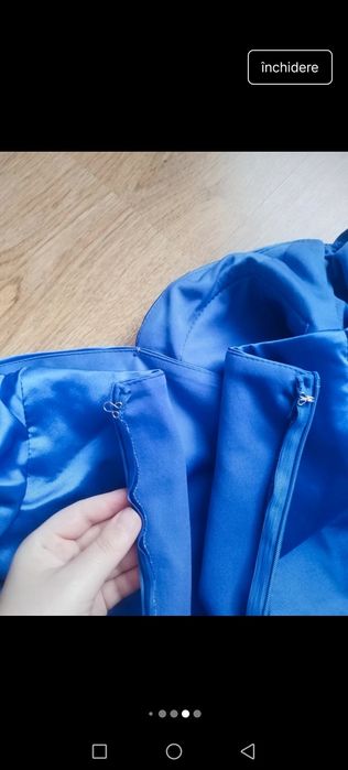 Rochie lunga tafta albastra