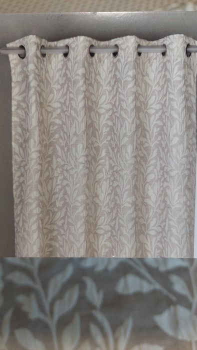 Set 2 x Draperii bej crem 140x260cm material fin mat cu accente lucios