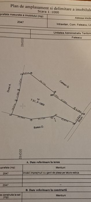 Teren intravilan 2100 mp Feleacu