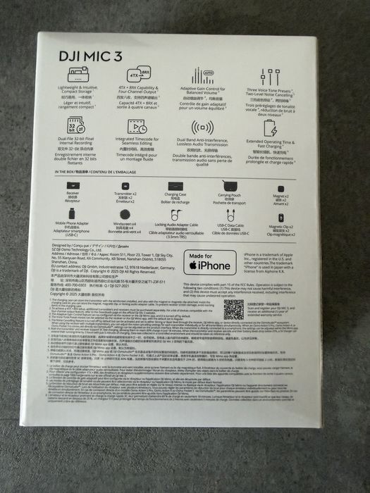 Dji Mic 3 nou sigilat - 2 TX + 1 RX + Charging Case