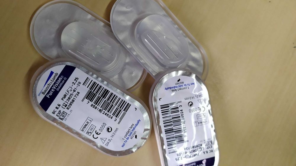 Контактни лещи за очи на Bauch&Lomb, диоптър -2.25