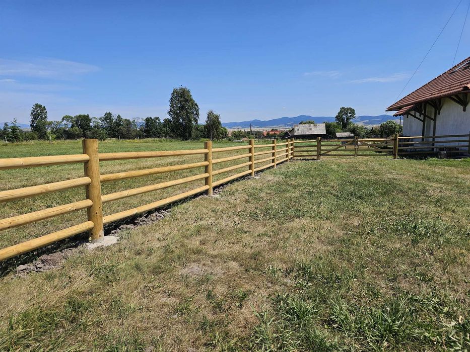 Gard din lemn rotund tip Ranch Premium