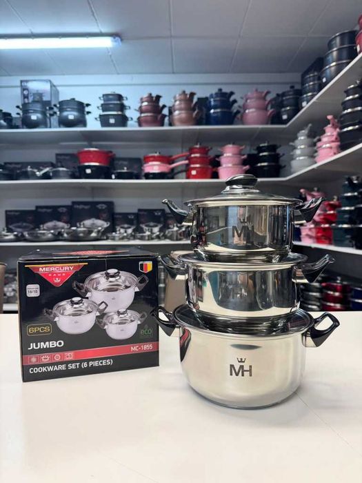 Комплект тенджери MC1855 6 части с капаци и ергономичен дизайн