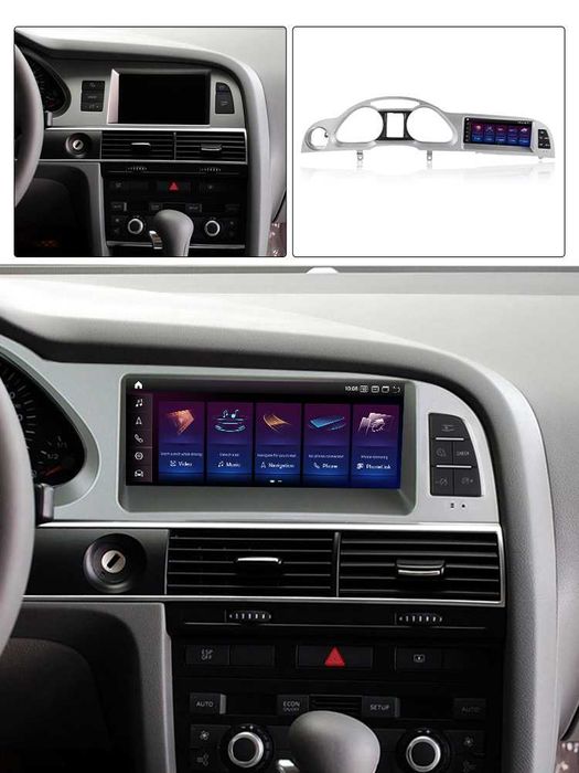 Navigatie Android 14 Audi A6 C6 2006-2015 Carplay Waze YouTube +CAMERA