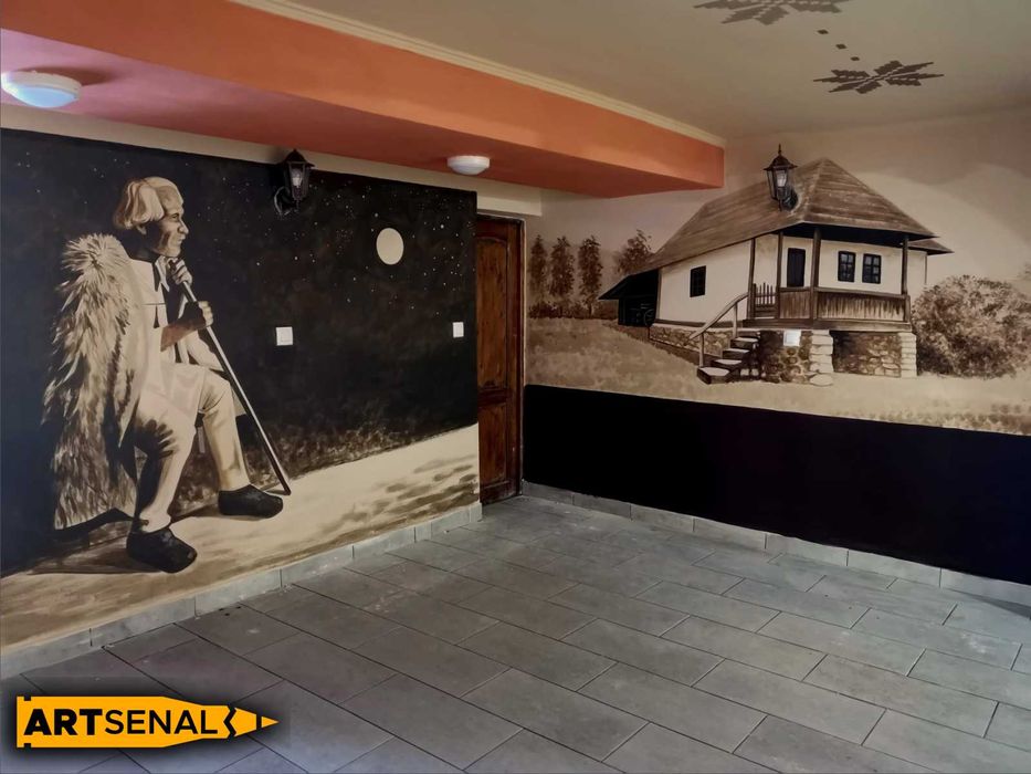 Pictura pe pereti restaurant bar club Design interior exterior Murala