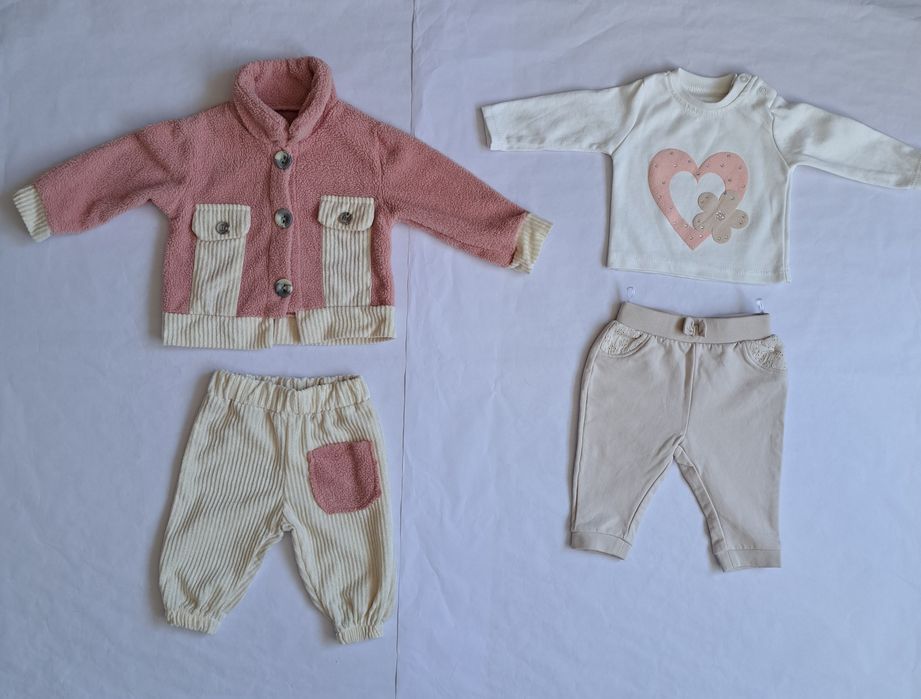 Pachet 2 costume noi bebe, mărime 68 cm, 3-6 luni