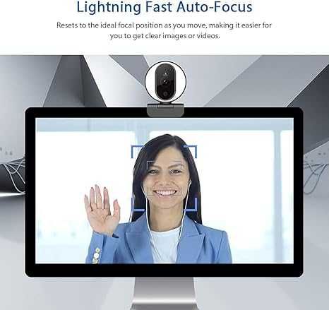 Webcam camera Web NexiGo N680E FullHD cu inel de lumina, Auto focus noua sigilata
