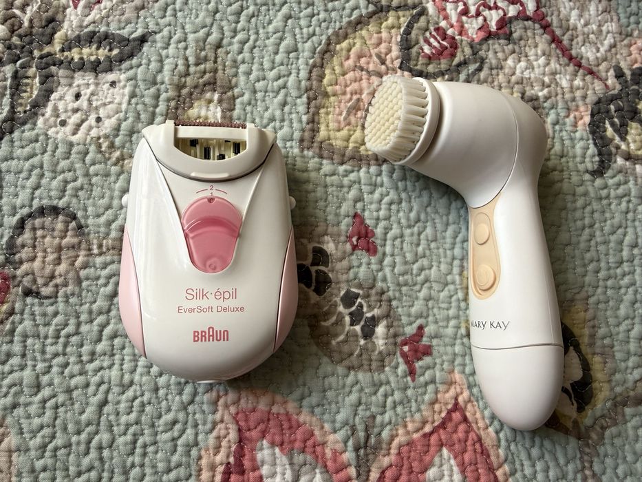 Массажер для чистки лица Mary Kay и электроэпилятор Braun