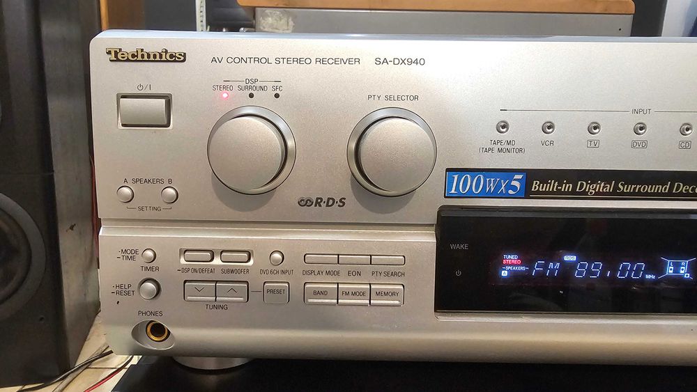 Amplituner Technics SA-DX940 RDS intrari digitale, argintiu test video