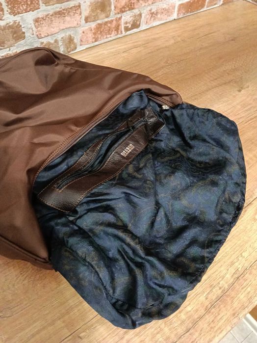 Дамска чанта кафява платнена шушляк