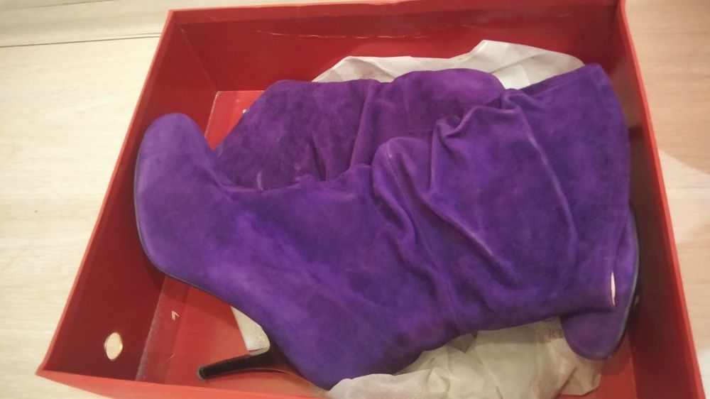 Сапоги замшевые стильные