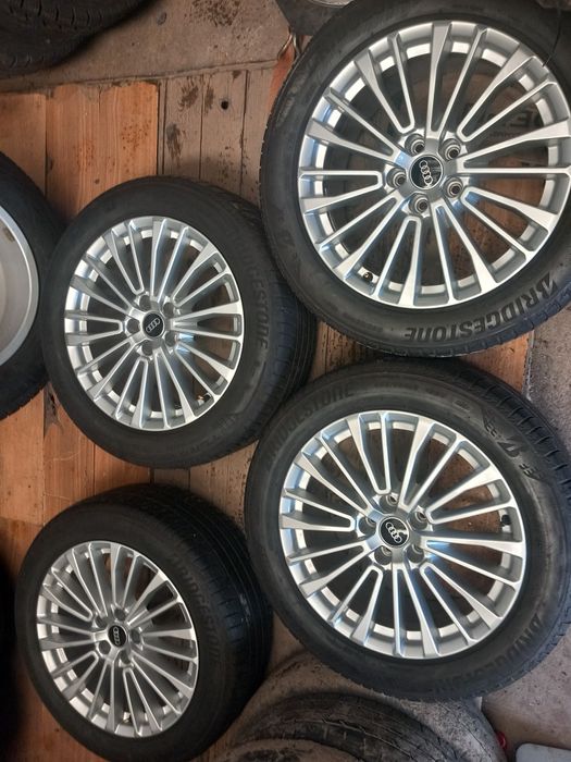 Jante audi r18 5x112 cb 66.6 et 39 cu anvelope de vara 225 55 18