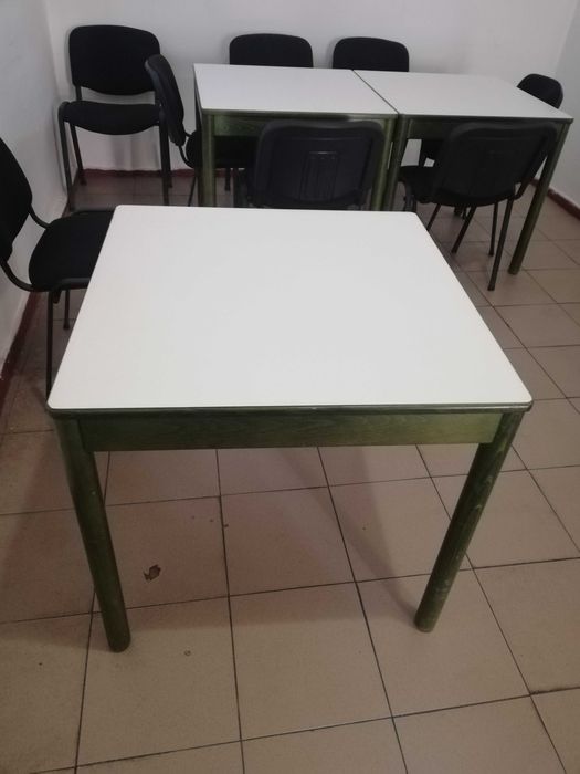 Mese lemn și scaune tapițate