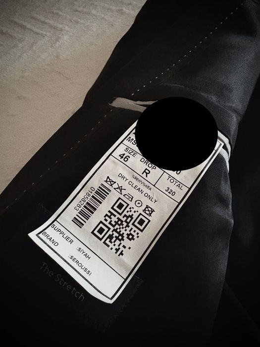 Sacou Smoking / Tuxedo SEROUSSI Negru – Mărimea 46 – Nou, Nepurtat