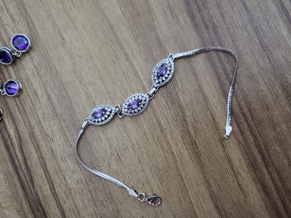 Bijuterii din argint pur 925 cu zircon și pietre naturale