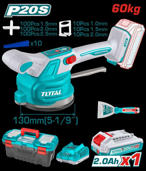 Ventuza si vibrator pentru gresie  Total pe acumulator