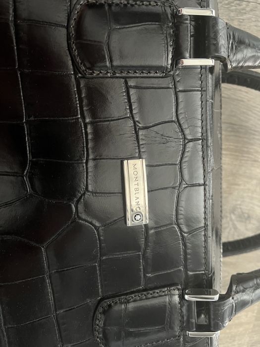 Geanta de laptop Montblanc Black Croc