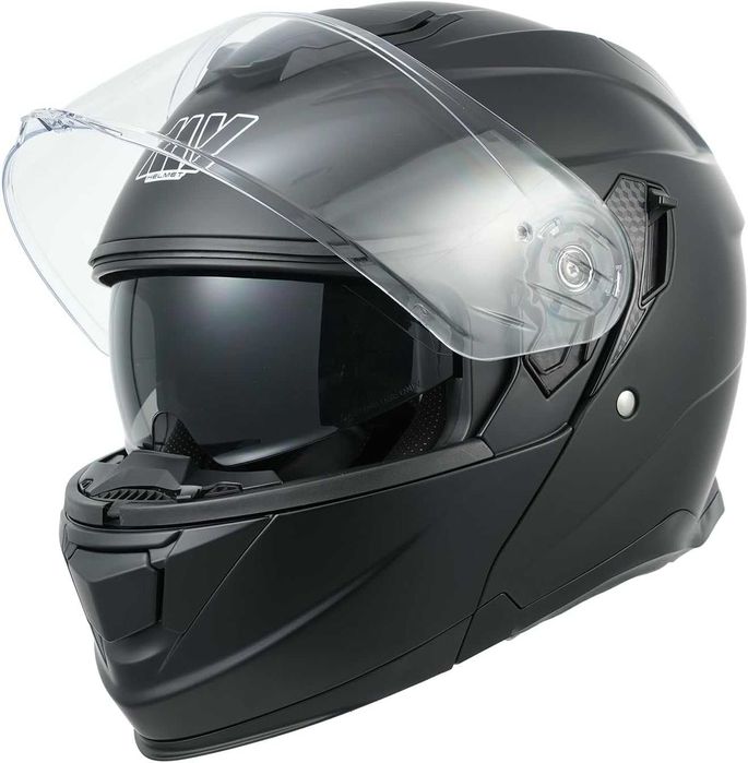 Мотористка каска MY 935, модулна, двойно стъкло, ECE 22.06 BLACK XL N1