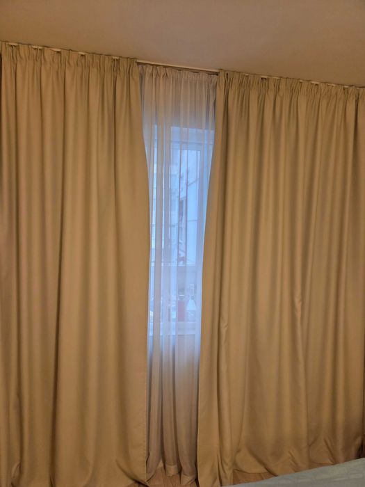 Завеси плътни светло зелени