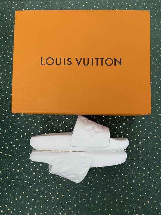 Papuci Louis Vuitton Waterfront Mule White