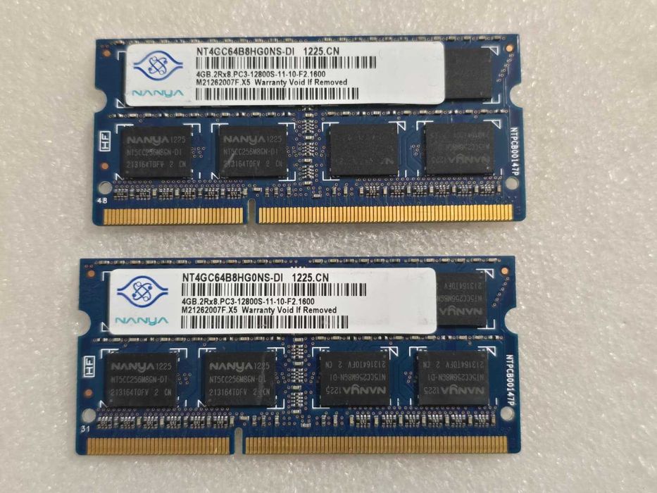 Kit memorie RAM laptop Nanya 8GB (2X4GB) 2Rx8 PC3-12800S DDR3  1.35V
