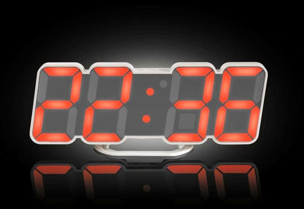 Ceas 3D de perete sau de birou, termometru, cu LED, telecomanda lumini