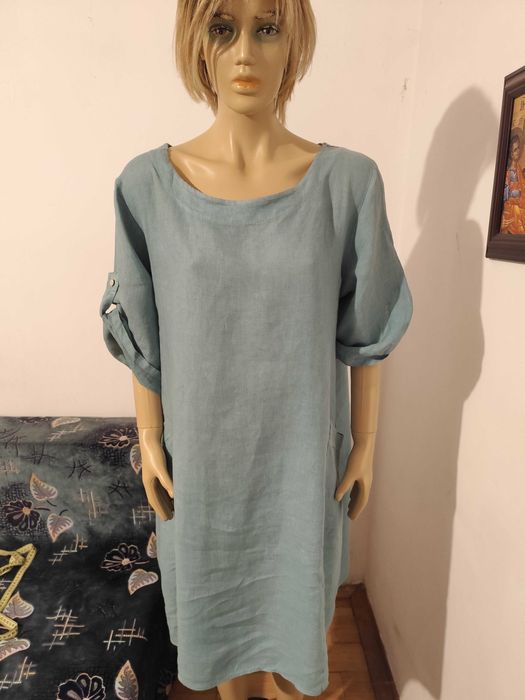 Rochie din in vernil  Made in Italy masura 46-Noua!-