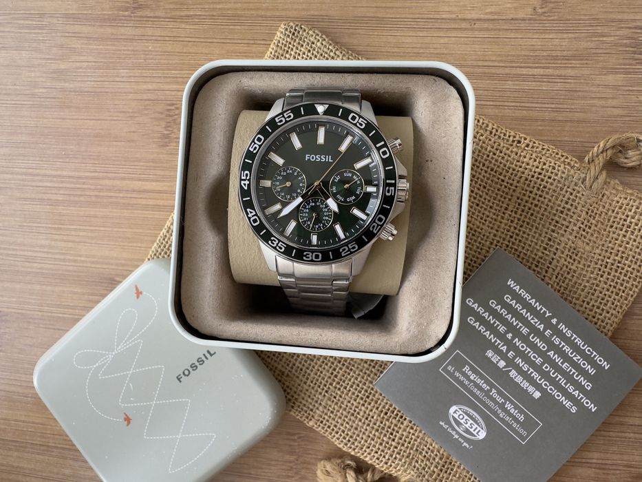 Ceas Fossil Barbatesc Bannon nou 45mm green